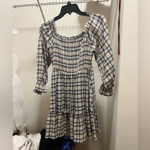 Plaid long sleeve dress